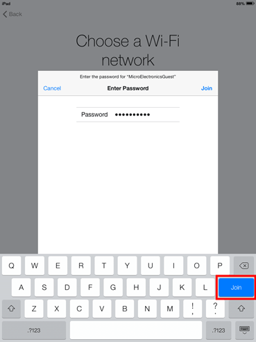 iOS 7 Enter Wi-Fi Key